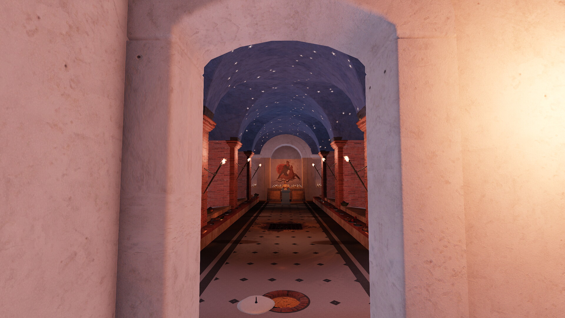 Mithraeum des thermes de Caracalla : Image de restitution virtuelle.
