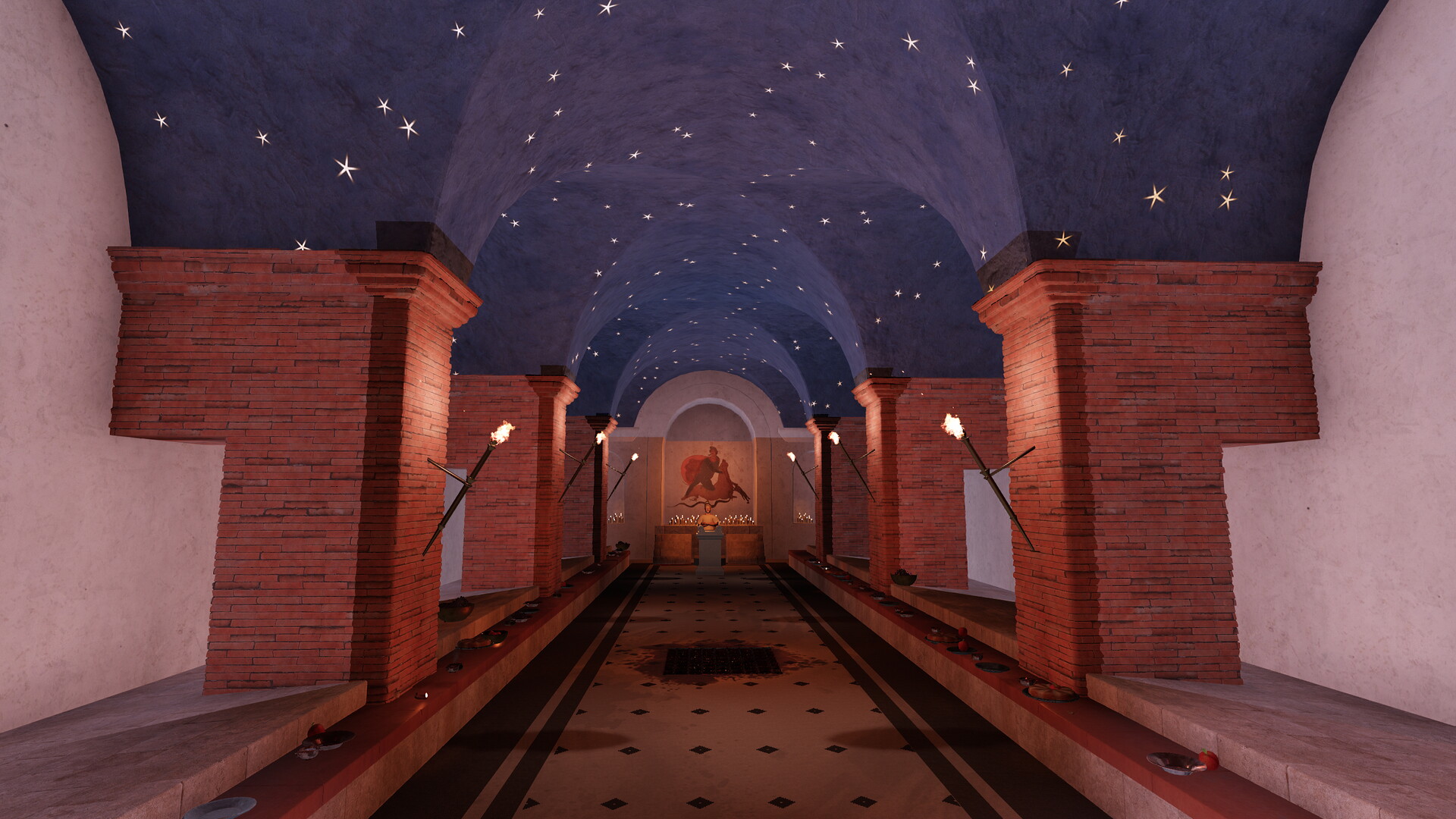 Mithraeum des thermes de Caracalla : Image de restitution virtuelle.