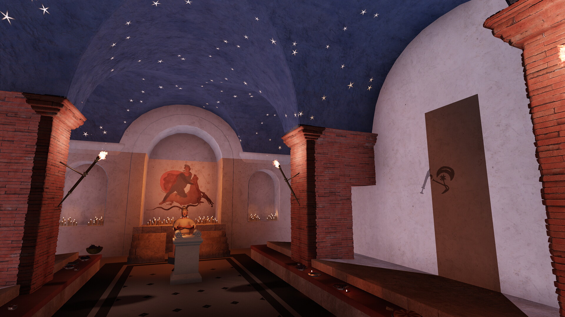 Mithraeum des thermes de Caracalla : Image de restitution virtuelle.