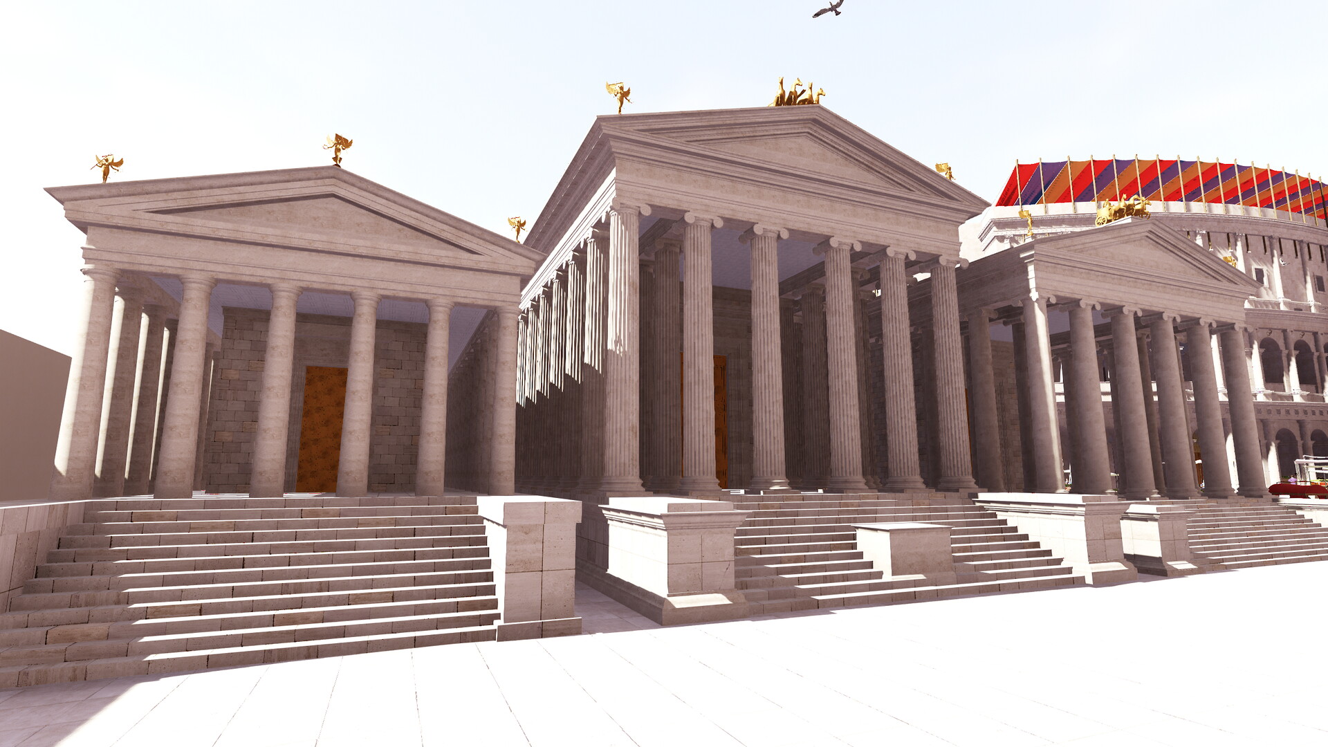 Temple de Spes (forum holitorium) : Image de restitution virtuelle.