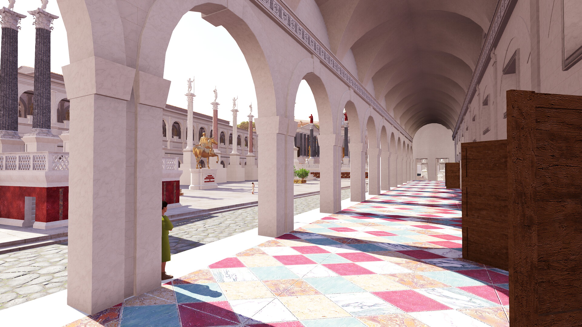 Basilique Emilienne : Image de restitution virtuelle.