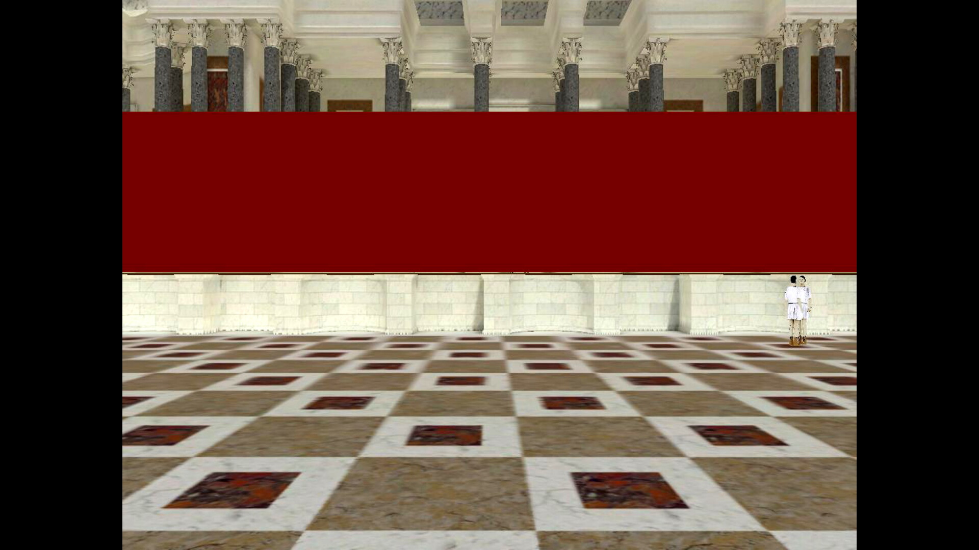 Rideau de scène : Image de restitution virtuelle.