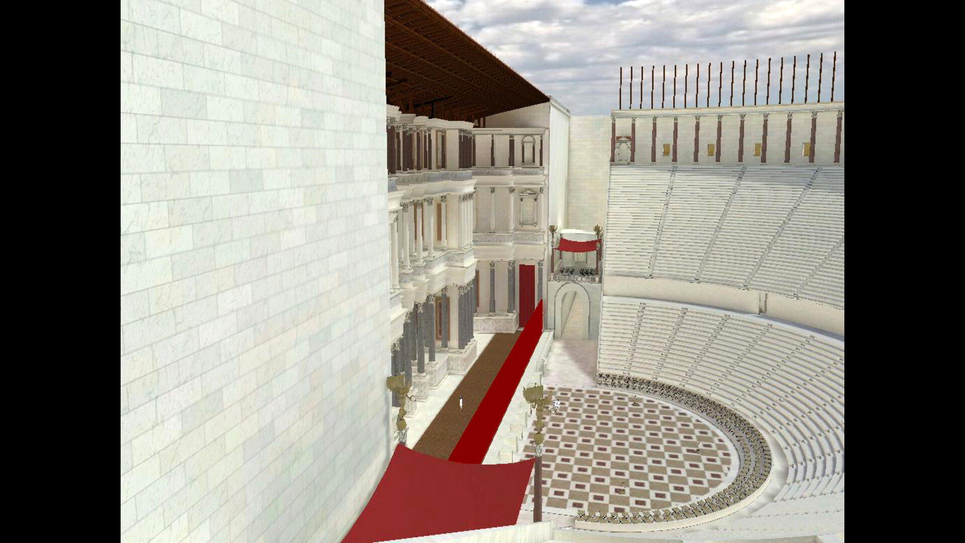 Rideau de scène : Image de restitution virtuelle.