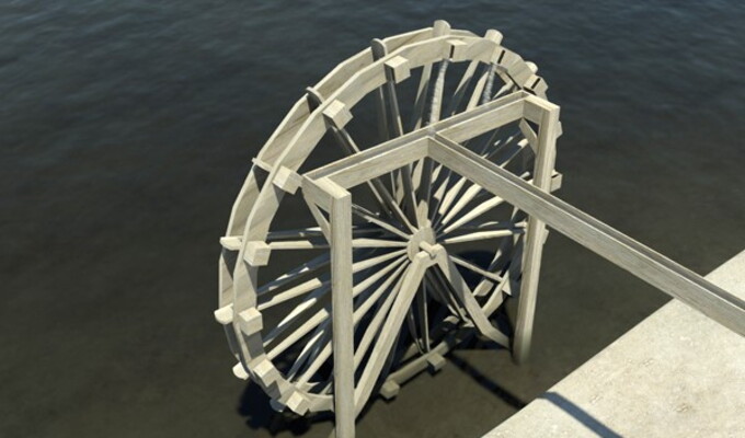 Roue à augets : Image mise en avant.