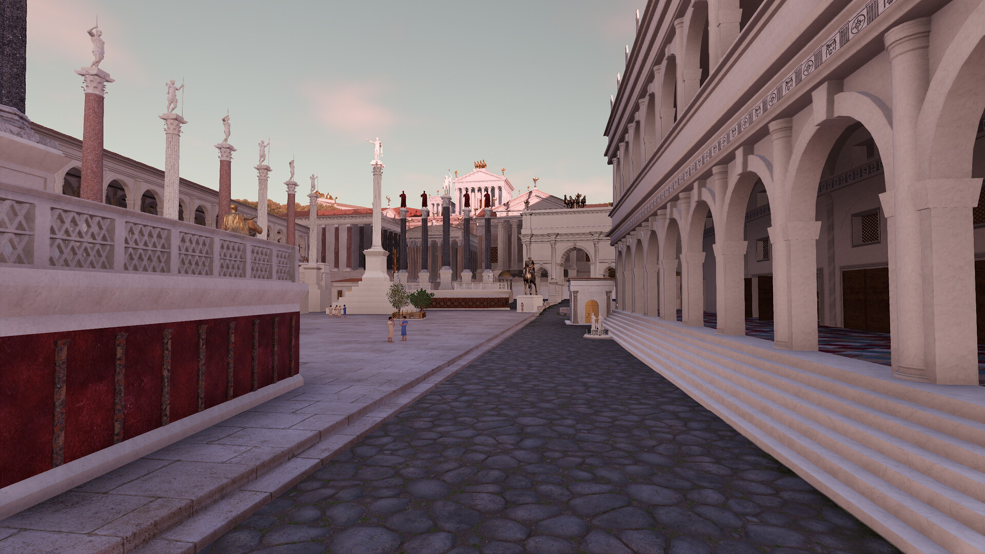 Structure interprétée classiquement comme le Tabularium : Image de restitution virtuelle.