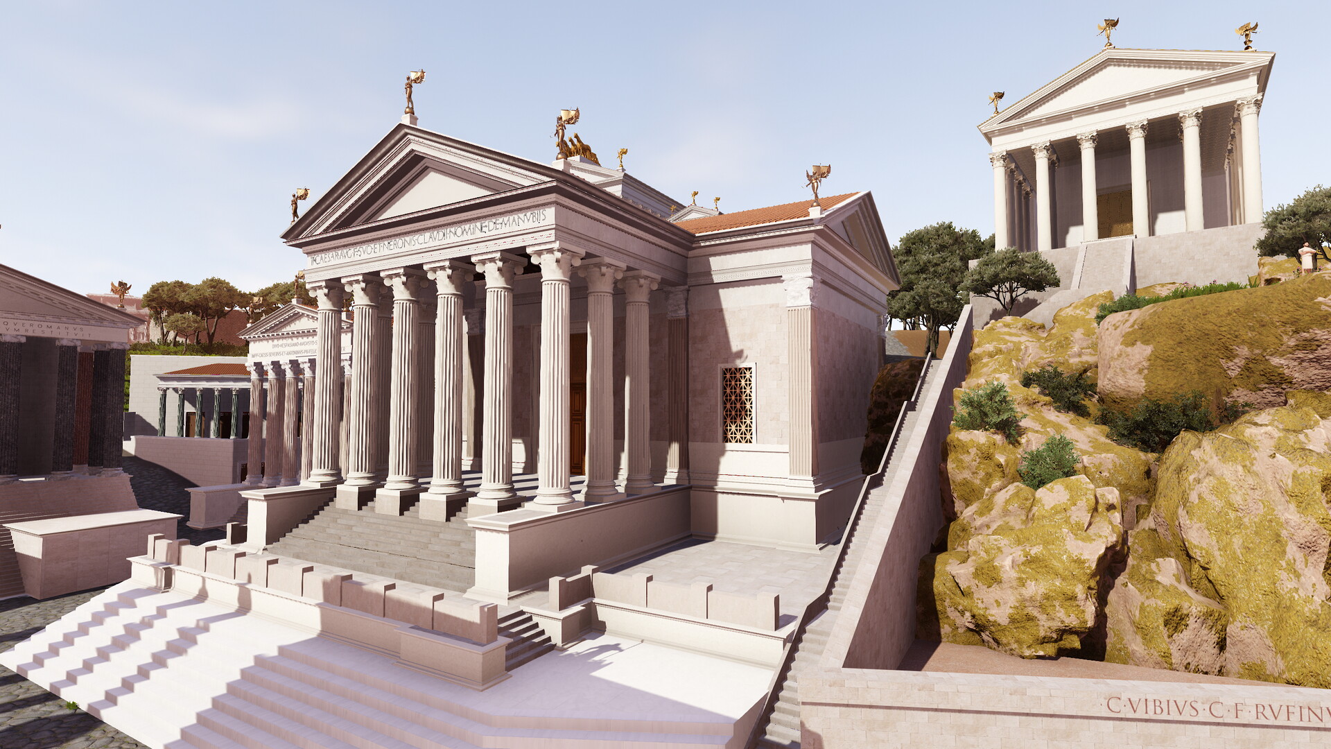 Temple de la Concorde : Image de restitution virtuelle.