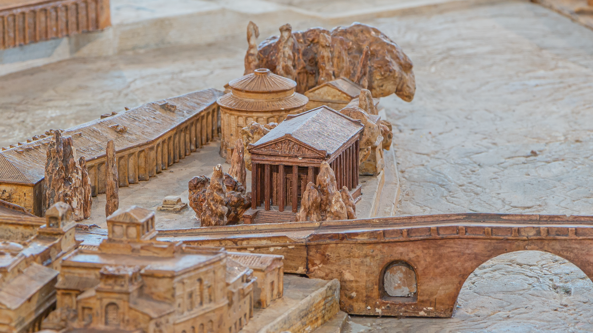 Temple d'Esculape : Photo de la maquette réalisée par P.Bigot.