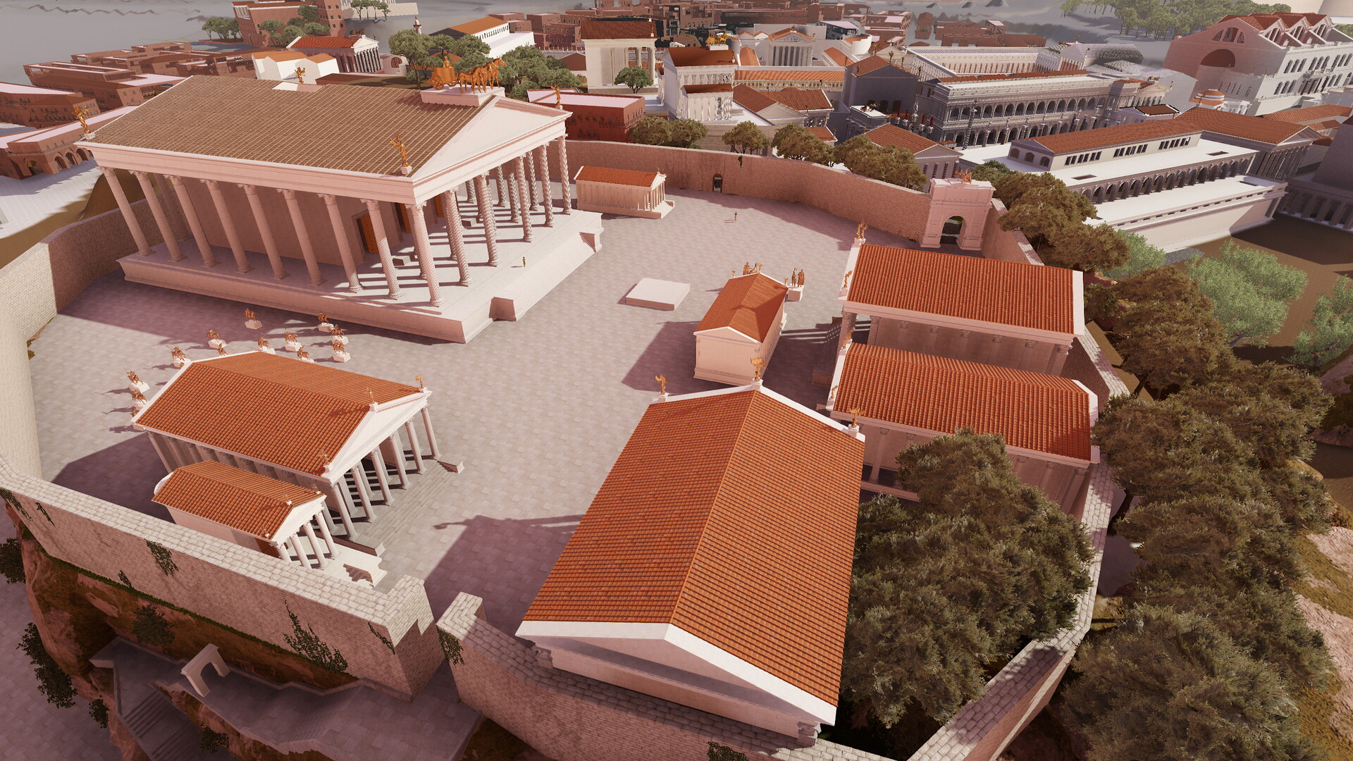 Temple de Jupiter Capitolin : Image de restitution virtuelle.