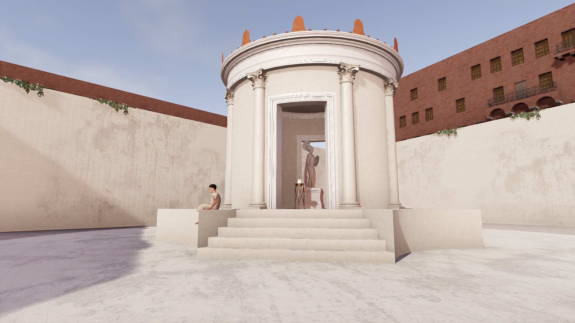 Temple de Minerve Chalcidica : Image de restitution virtuelle.