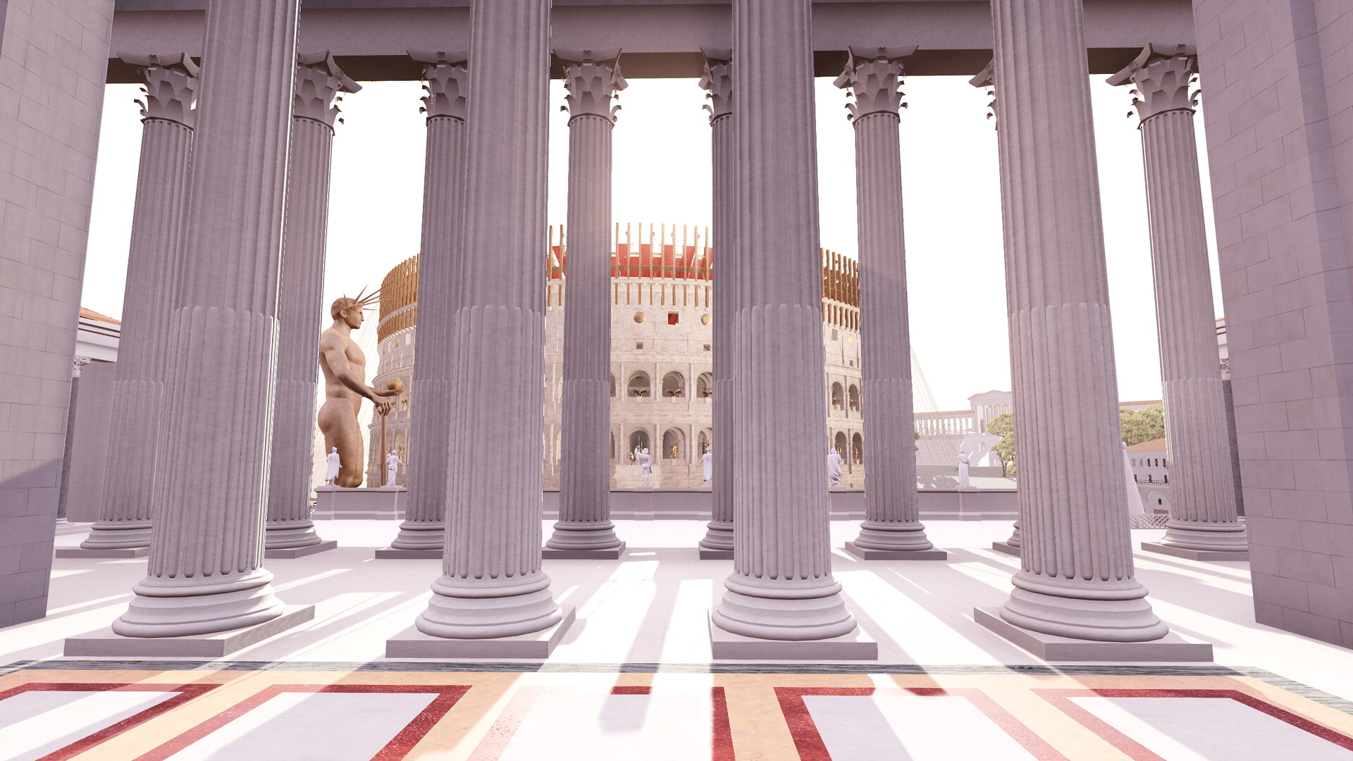 Temple de Vénus et Rome : Image de restitution virtuelle.