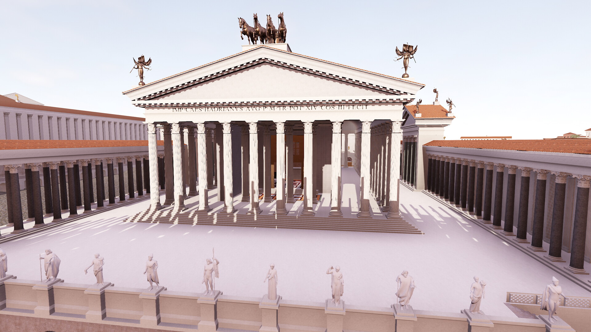 Temple de Vénus et Rome : Image de restitution virtuelle.