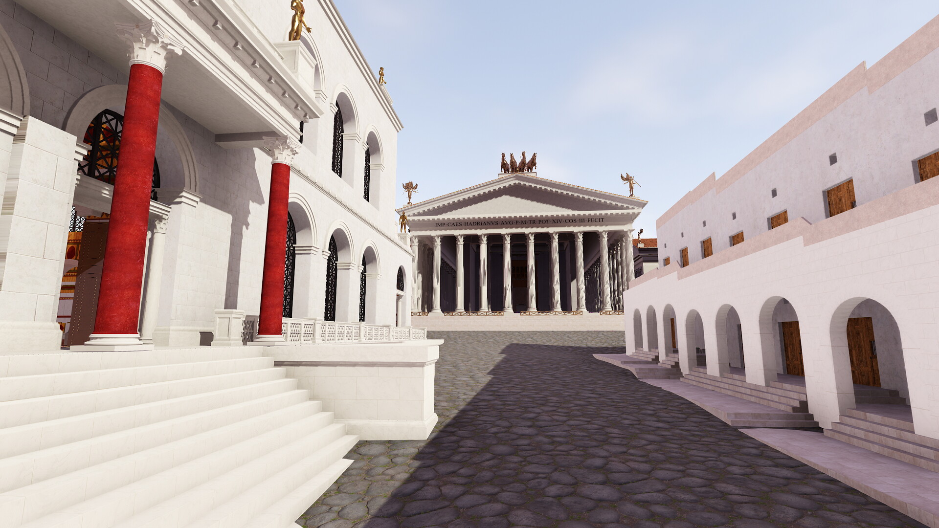 Temple de Vénus et Rome : Image de restitution virtuelle.