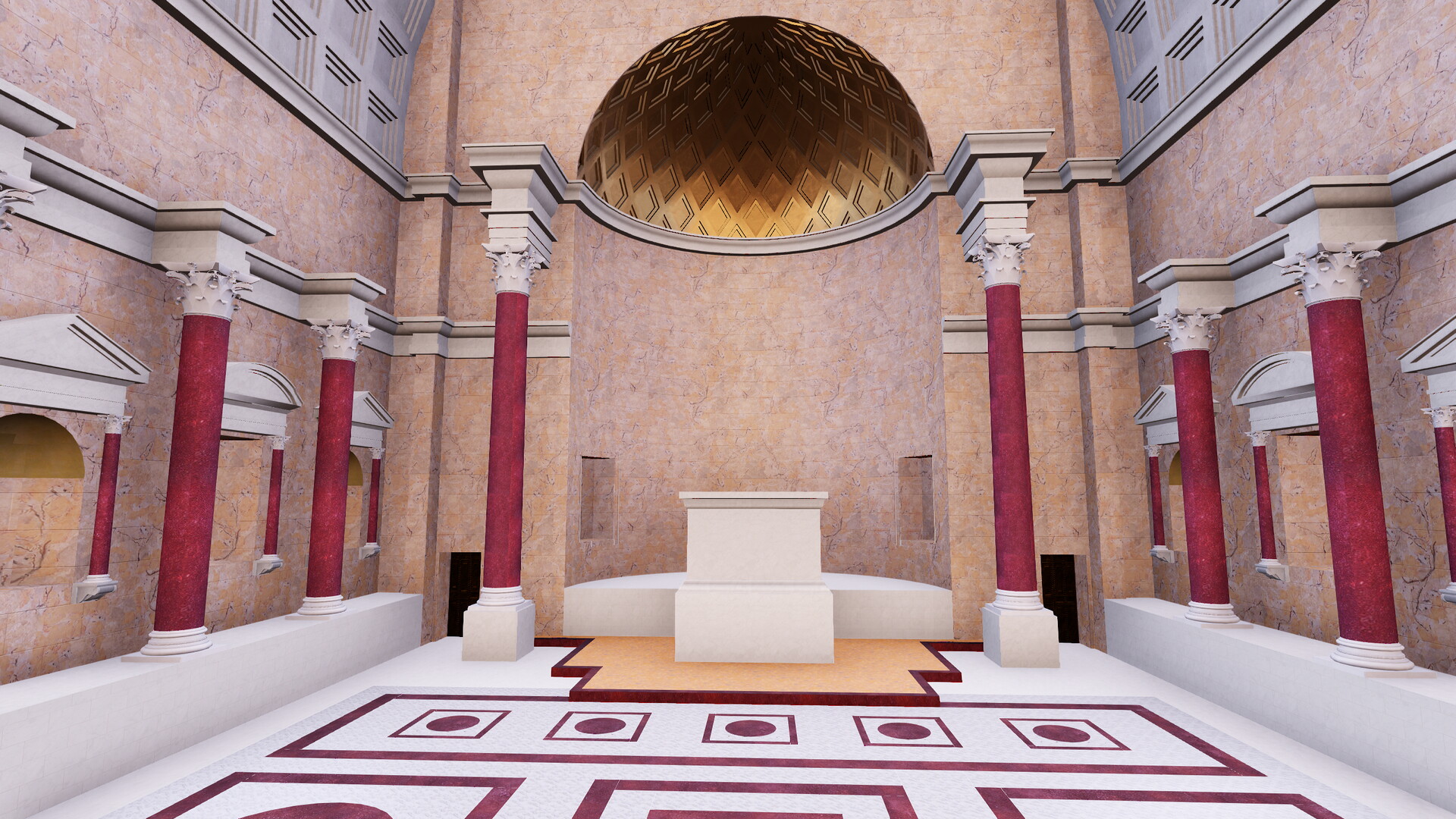 Temple de Vénus et Rome : Image de restitution virtuelle.