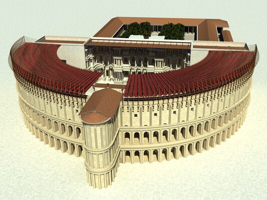 Velum à vergues du théâtre de Pompée : Image mise en avant.