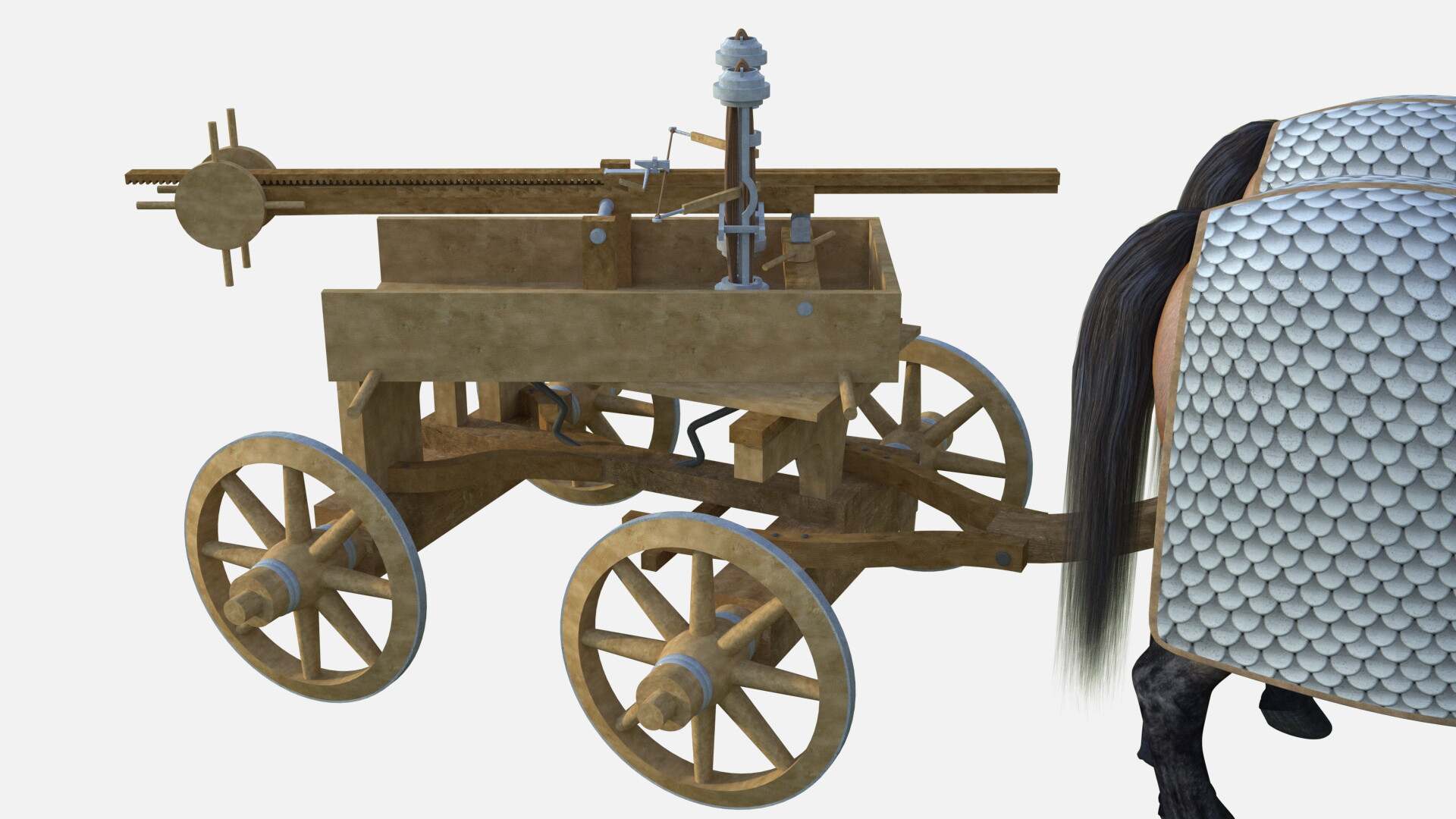 Carroballista : Image de restitution virtuelle.