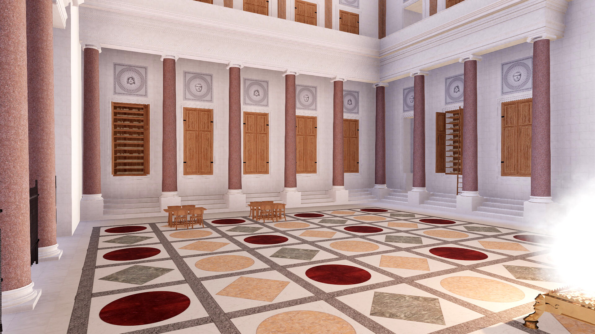 Bibliothèques des Thermes de Caracalla : Image de restitution virtuelle.