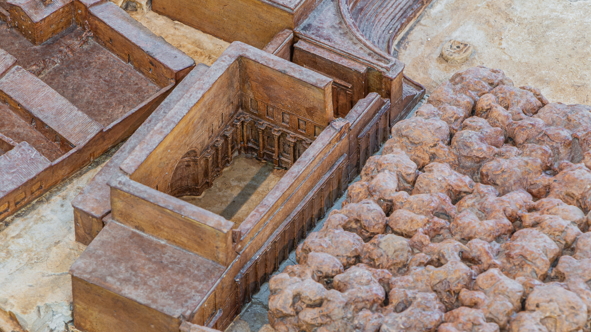 Bibliothèques des Thermes de Caracalla : Photo de la maquette réalisée par P.Bigot.