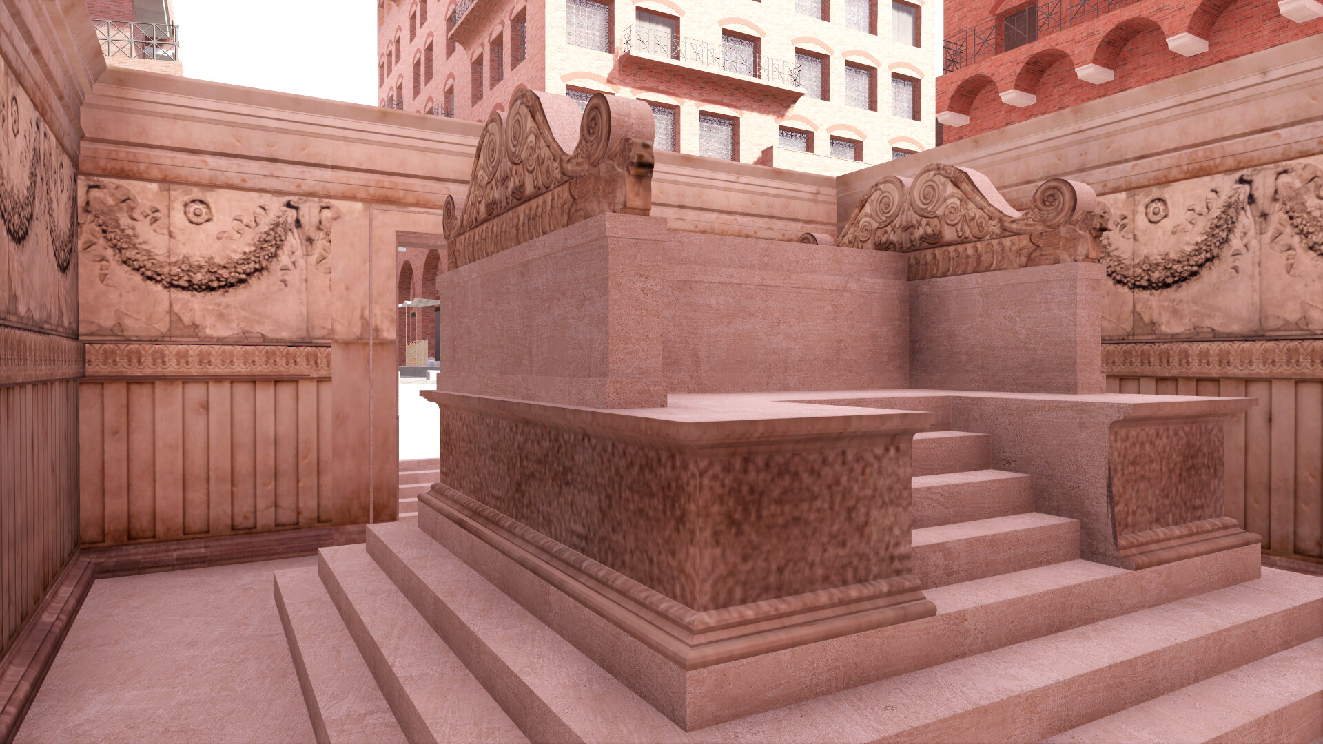 Ara Pacis : Image de restitution virtuelle.