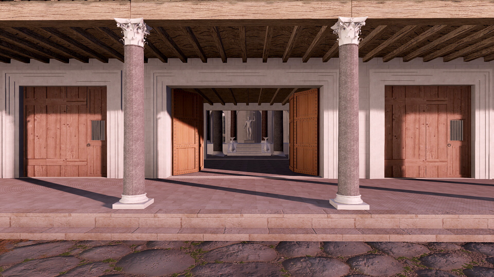 Grand marché du Caelius : Image de restitution virtuelle.