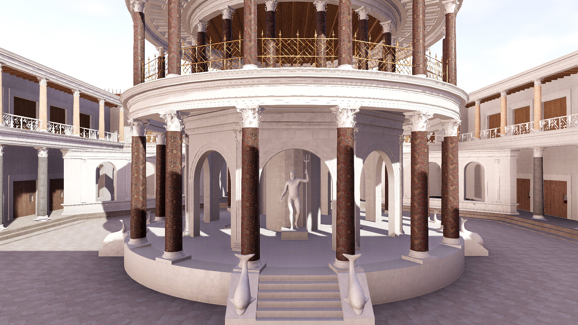 Grand marché du Caelius : Image de restitution virtuelle.