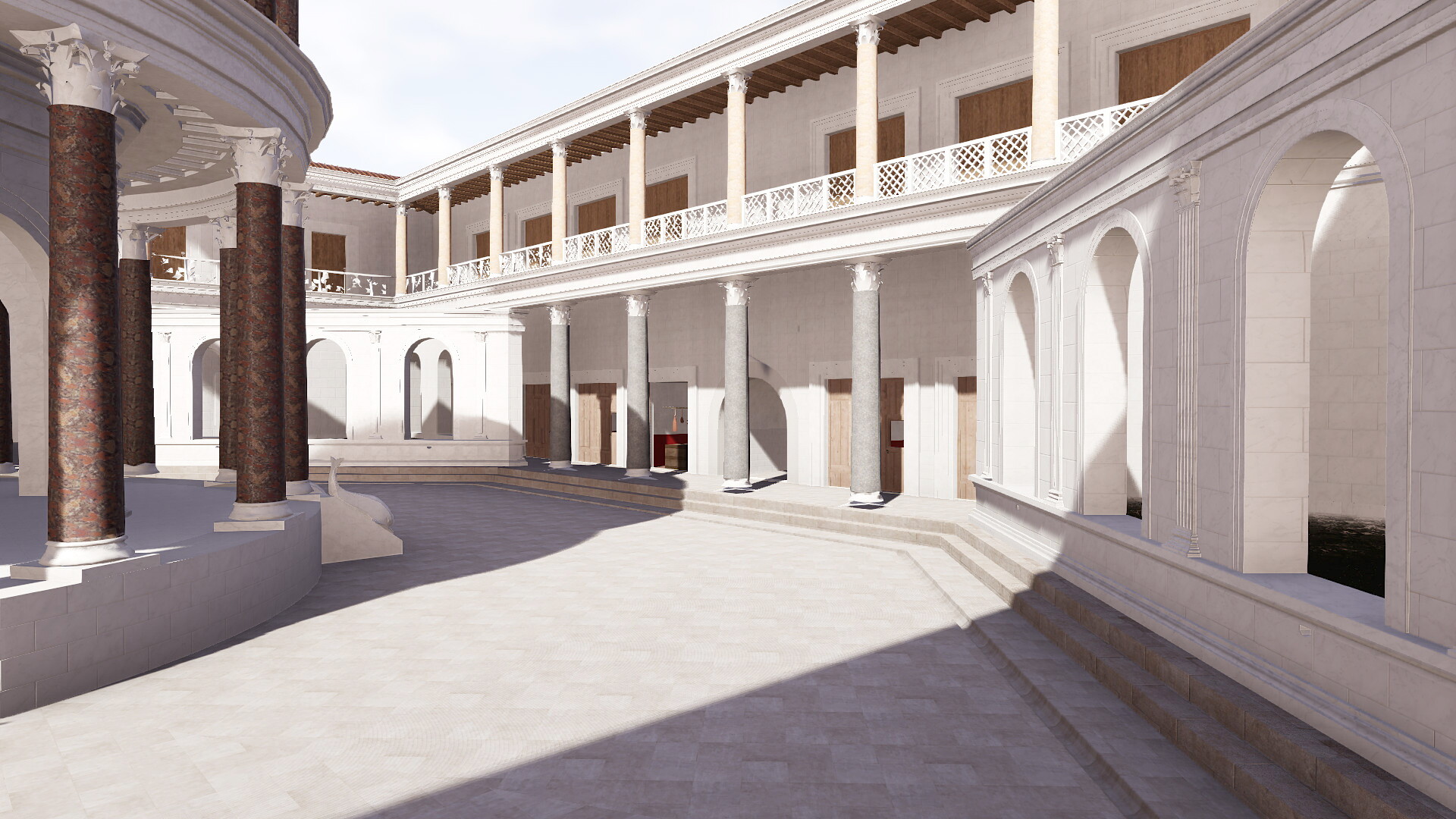 Grand marché du Caelius : Image de restitution virtuelle.