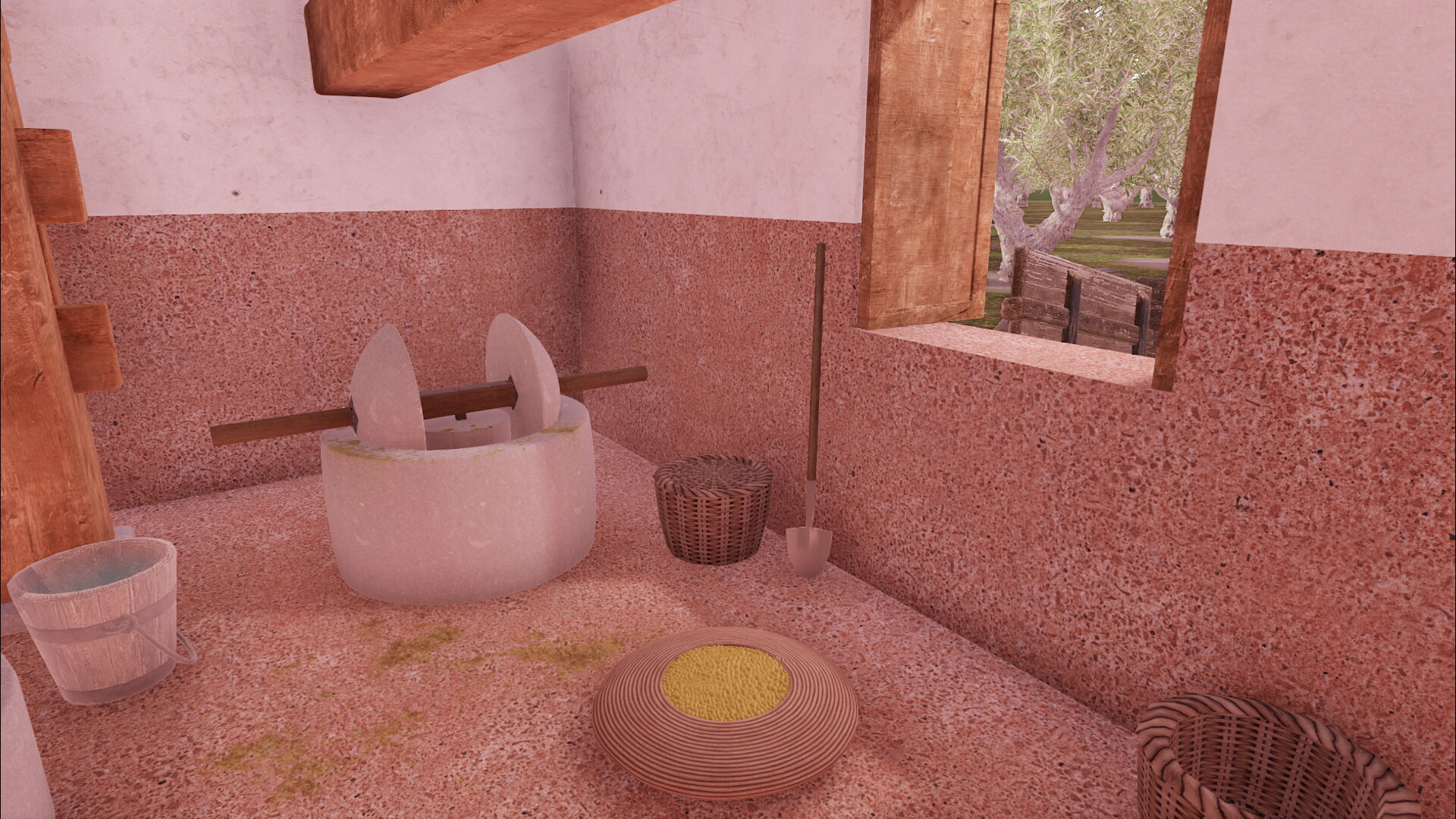 Moulin à olives : Image de restitution virtuelle.