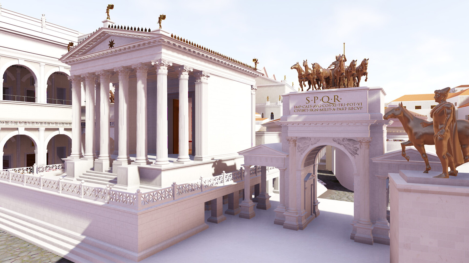 Arc d'Auguste : Image de restitution virtuelle.
