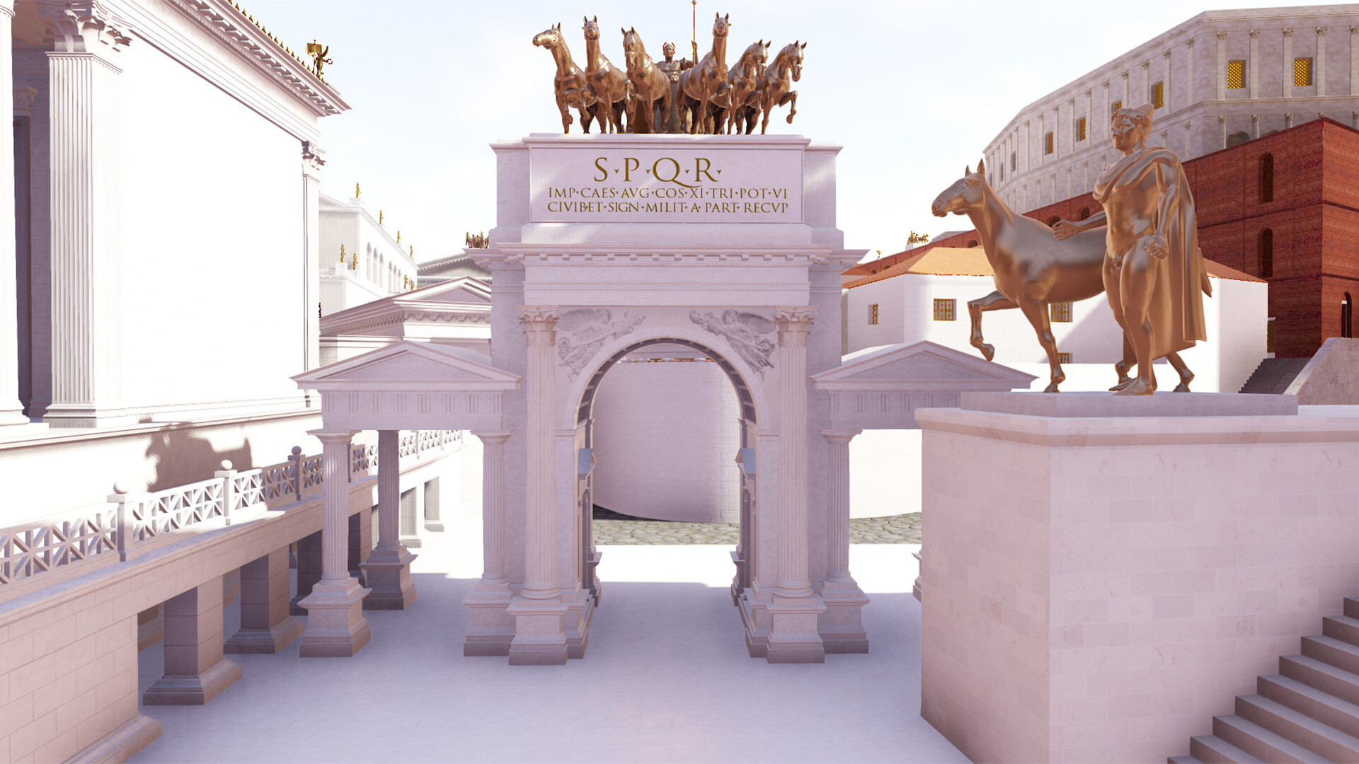 Arc d'Auguste : Image de restitution virtuelle.