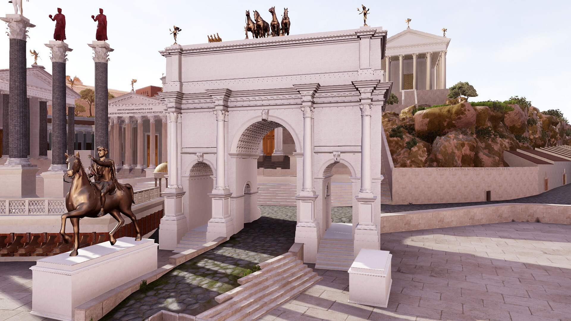 Arc de Septime Sévère : Image de restitution virtuelle.