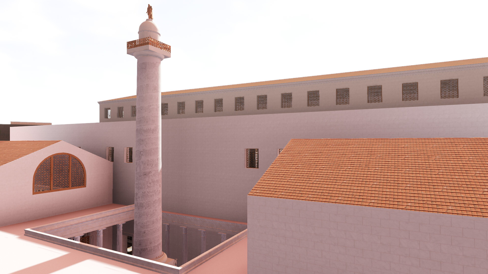 Colonne de Trajan : Image de restitution virtuelle.