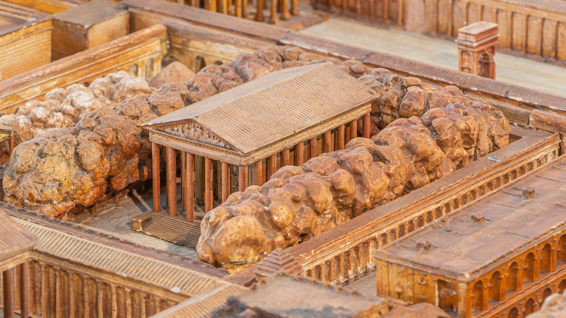 Temple de Matidia : Photo de la maquette réalisée par P.Bigot.