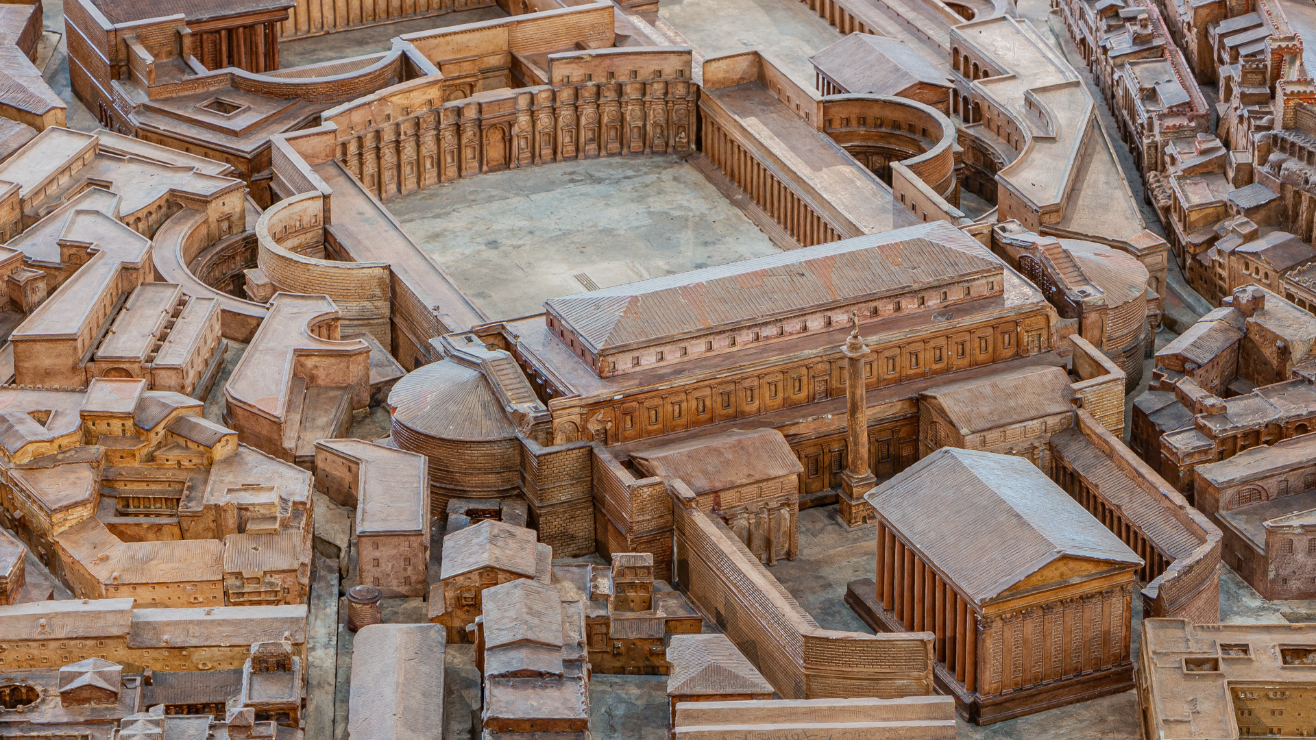 Forum de Trajan : Photo de la maquette réalisée par P.Bigot.