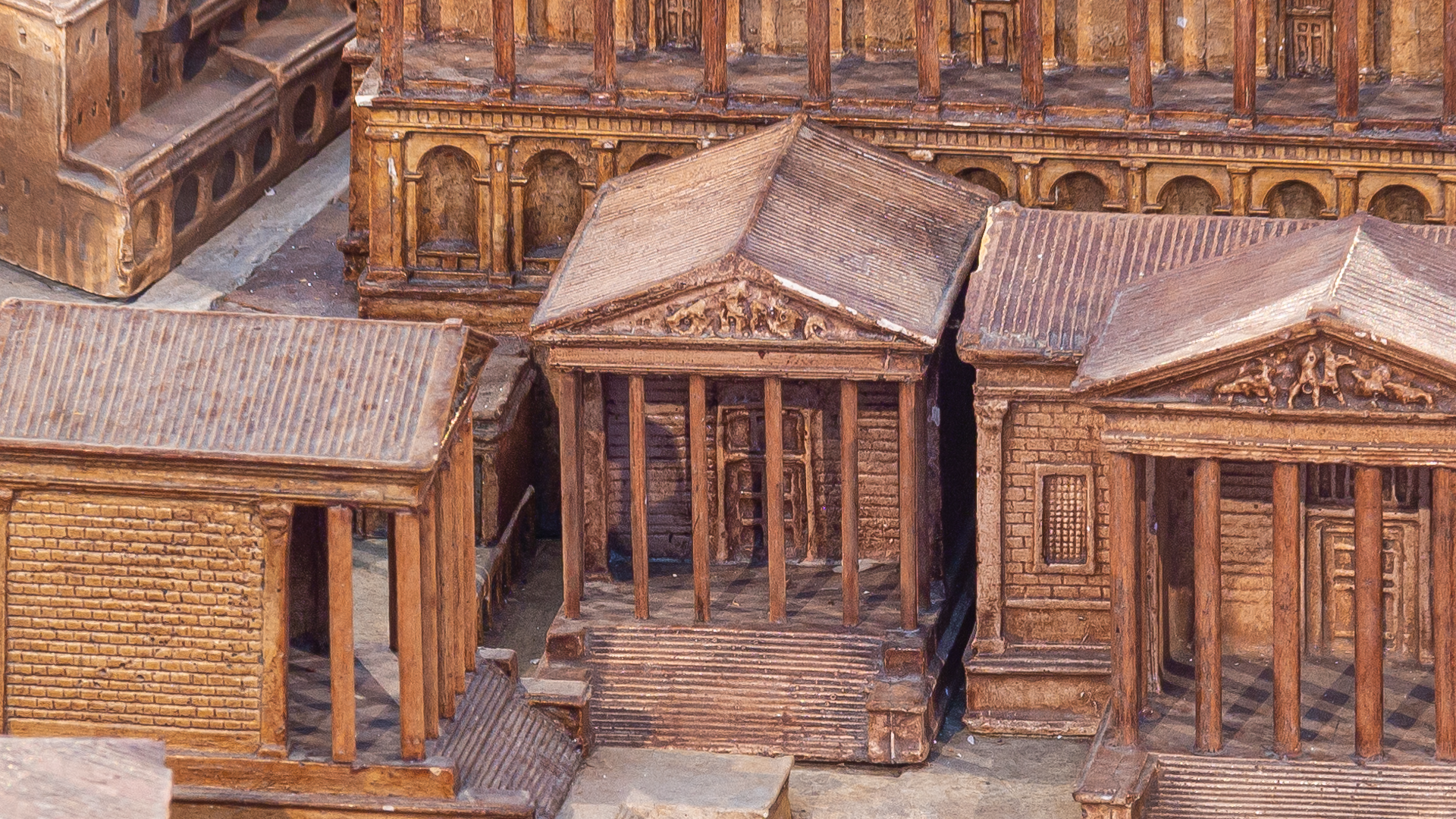 Temple de Vespasien : Photo de la maquette réalisée par P.Bigot.