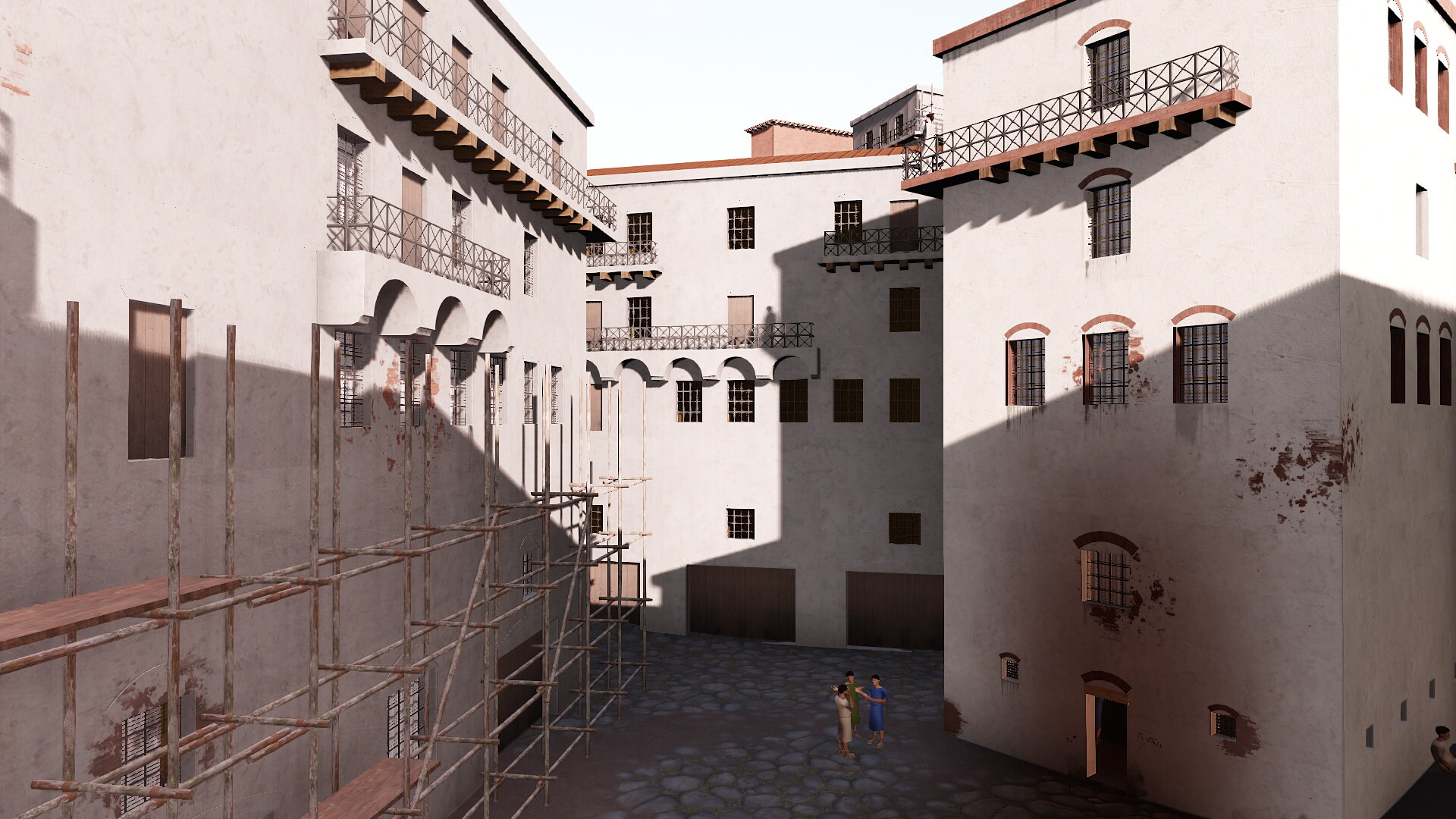 Lupanar dans le quartier de Subure : Image de restitution virtuelle.