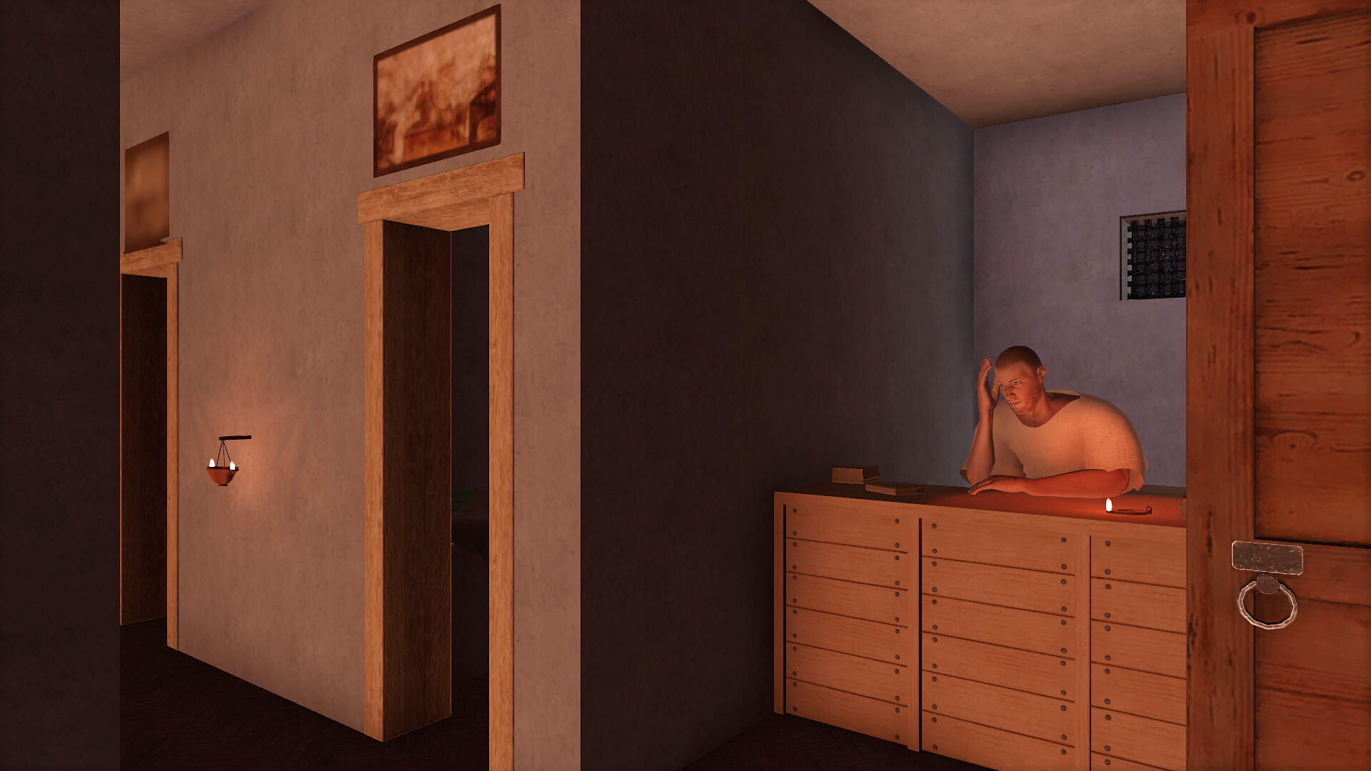 Lupanar dans le quartier de Subure : Image de restitution virtuelle.