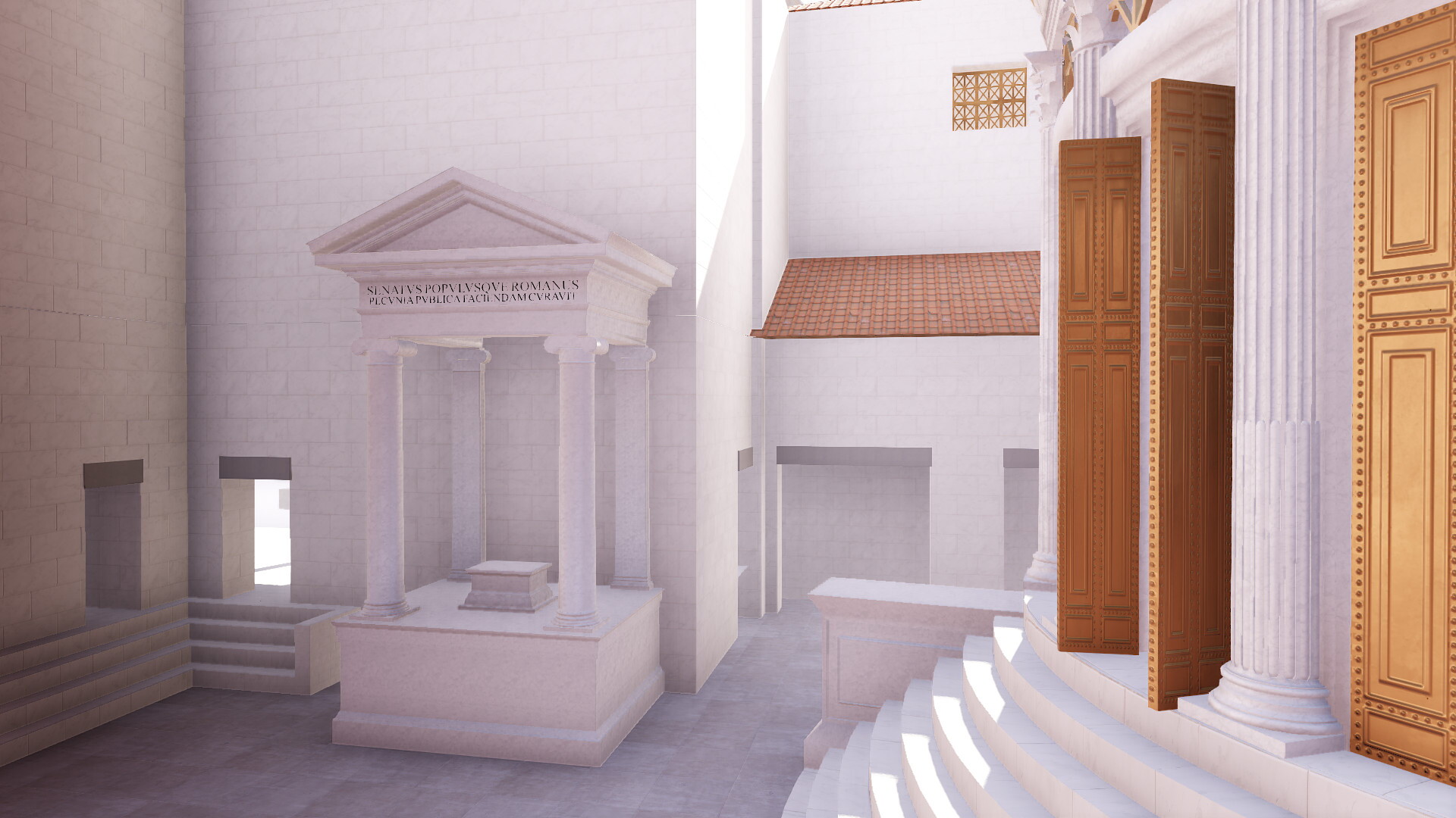 Maison des Vestales : Image de restitution virtuelle.