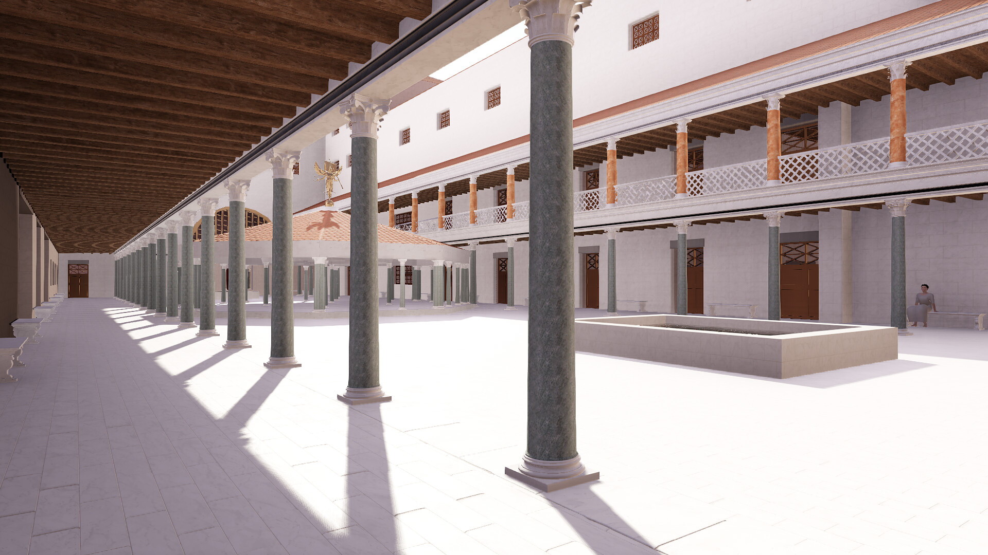 Maison des Vestales : Image de restitution virtuelle.