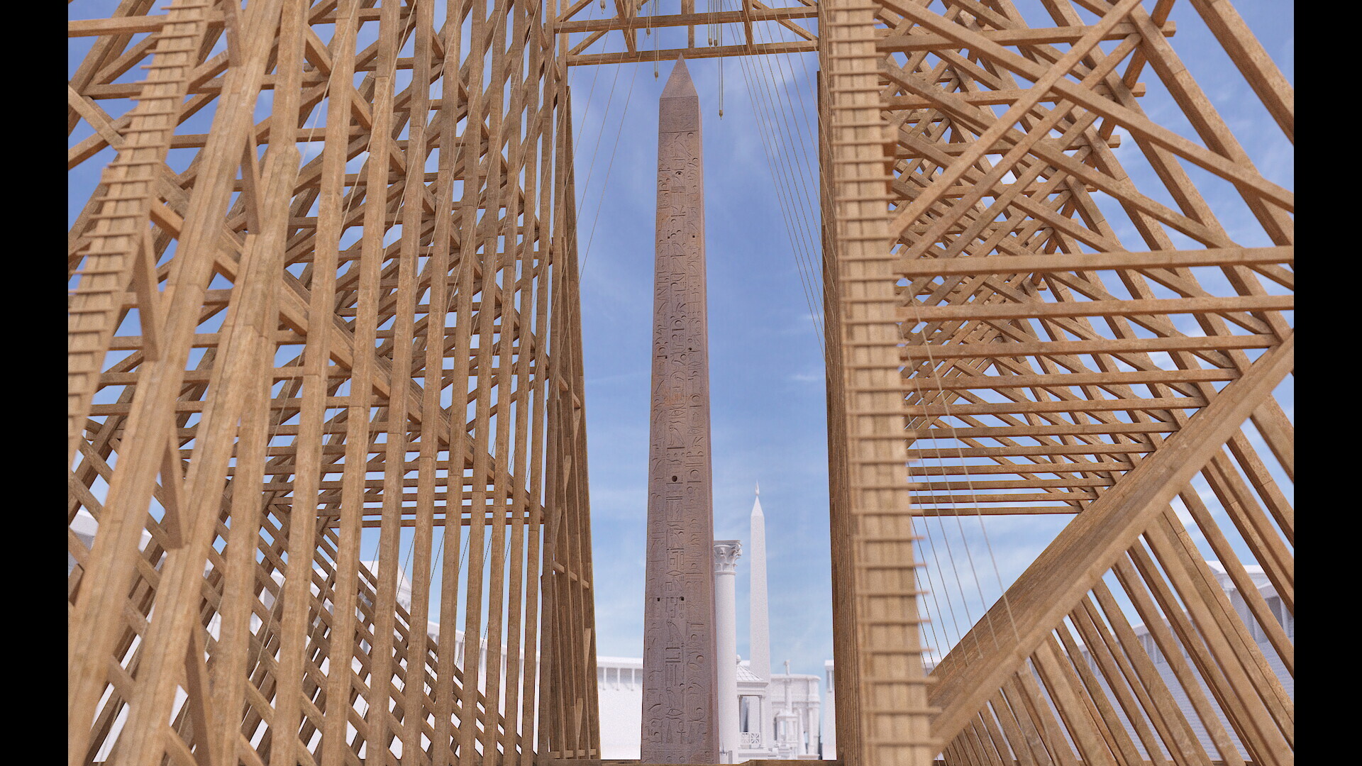 Obélisque de Constance II sur le Grand Cirque : Image de restitution virtuelle.