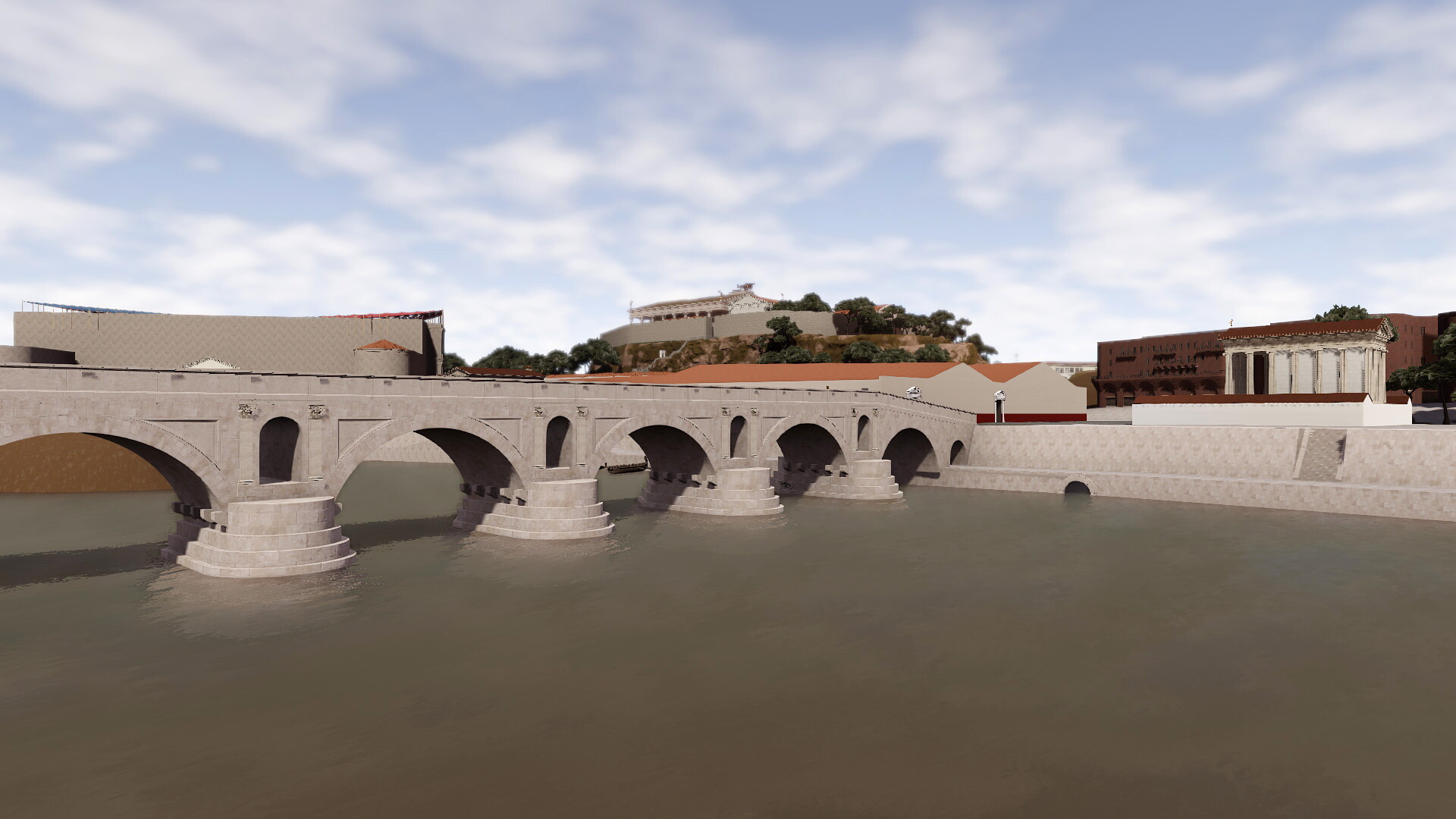 Pont Aemilius : Image de restitution virtuelle.