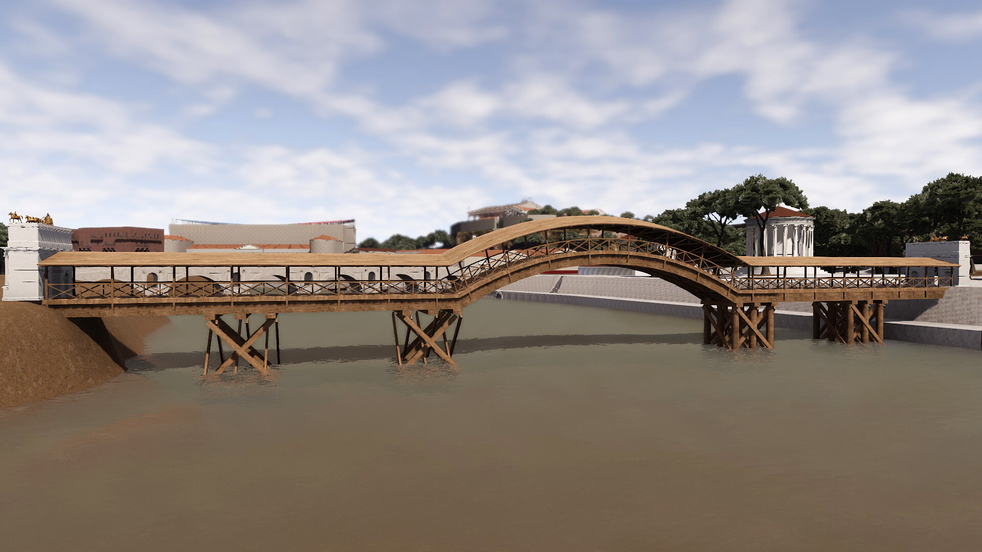 Pont Sublicius : Image de restitution virtuelle.