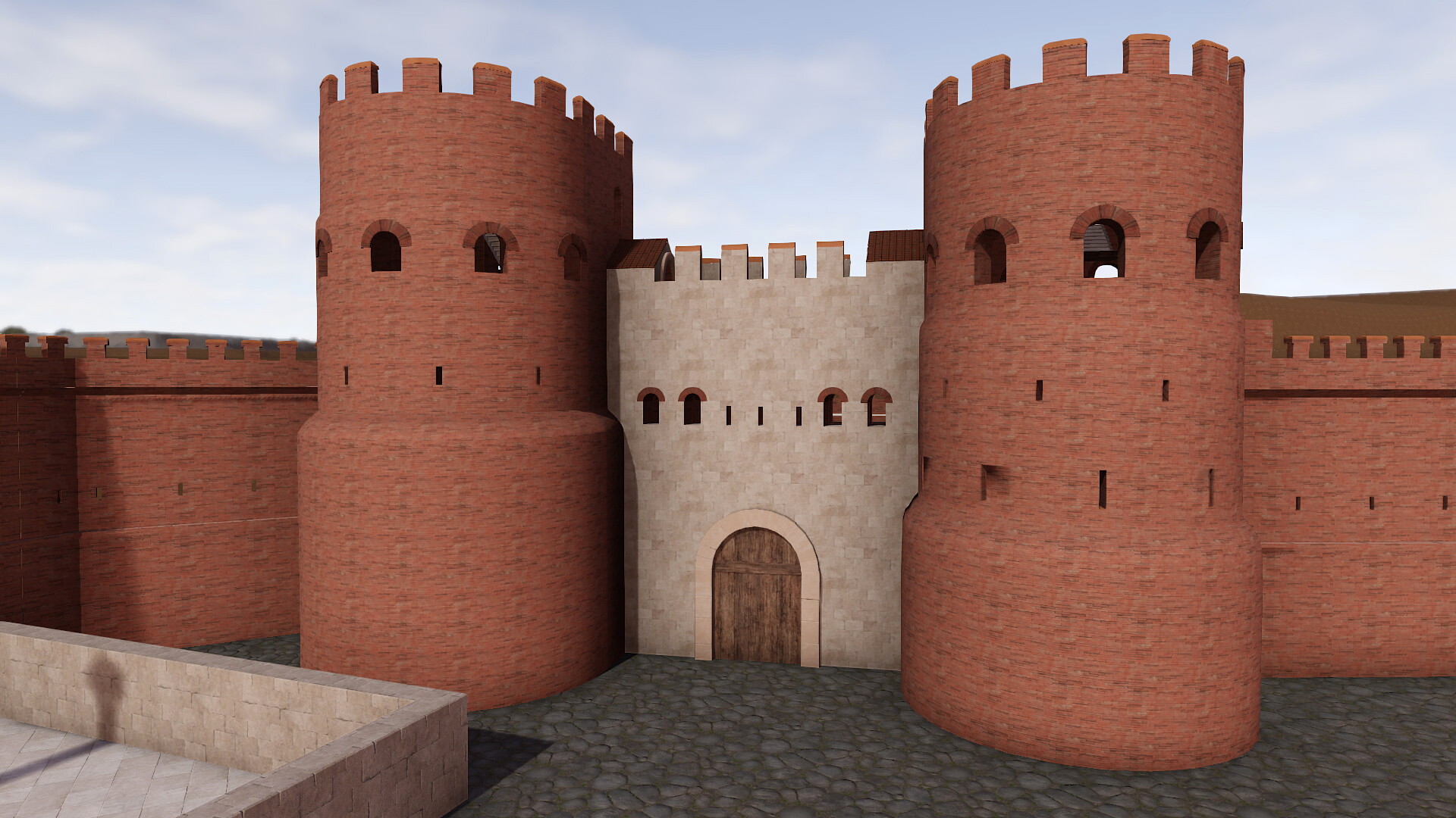 Porte Ostiensis : Image de restitution virtuelle.