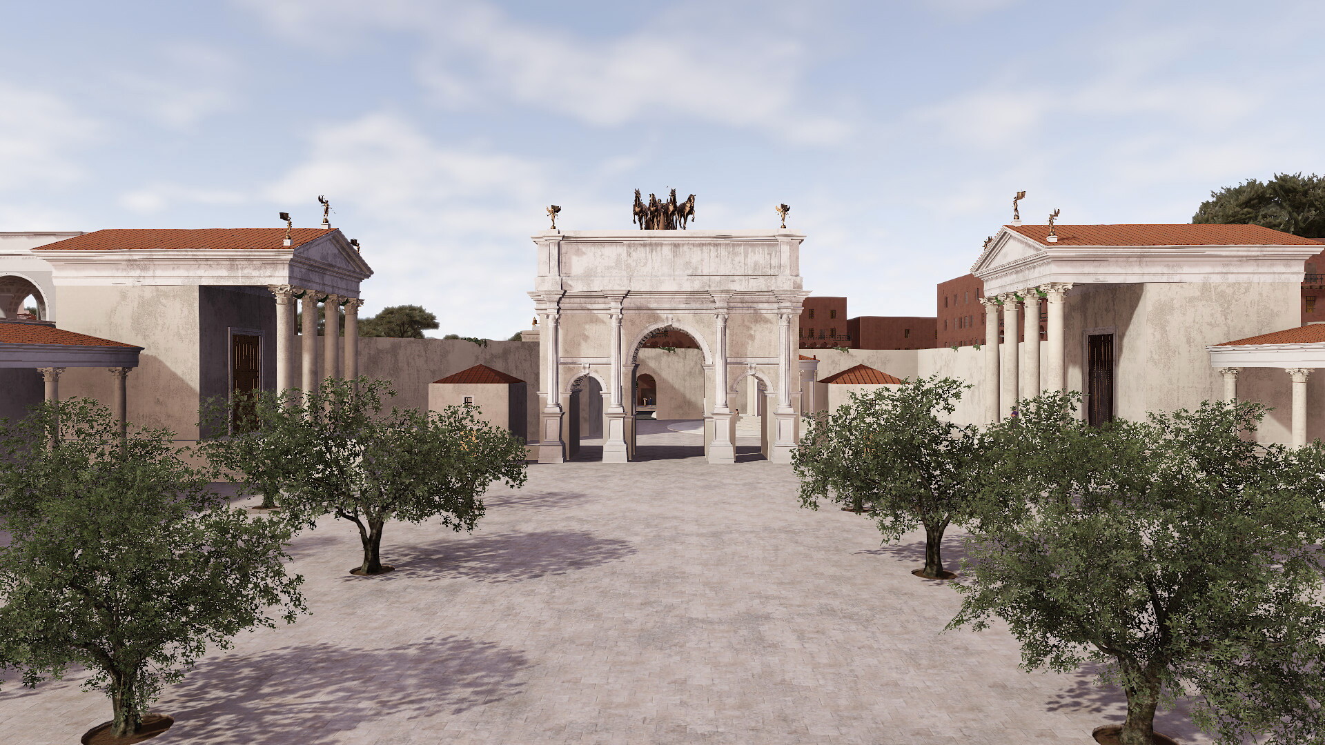 Porticus Diuorum : Image de restitution virtuelle.