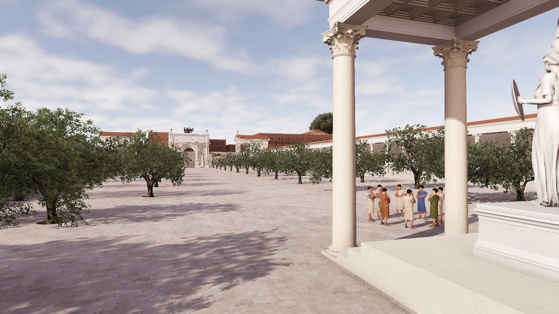 Porticus Diuorum : Image de restitution virtuelle.
