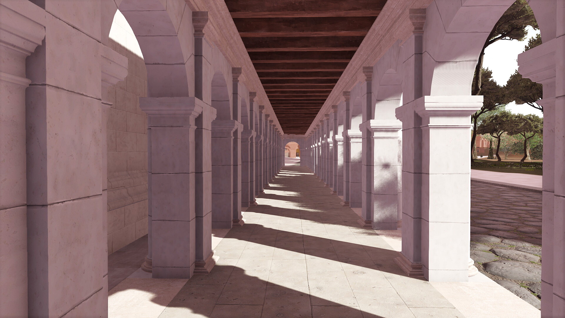 Portique toscan : Image de restitution virtuelle.
