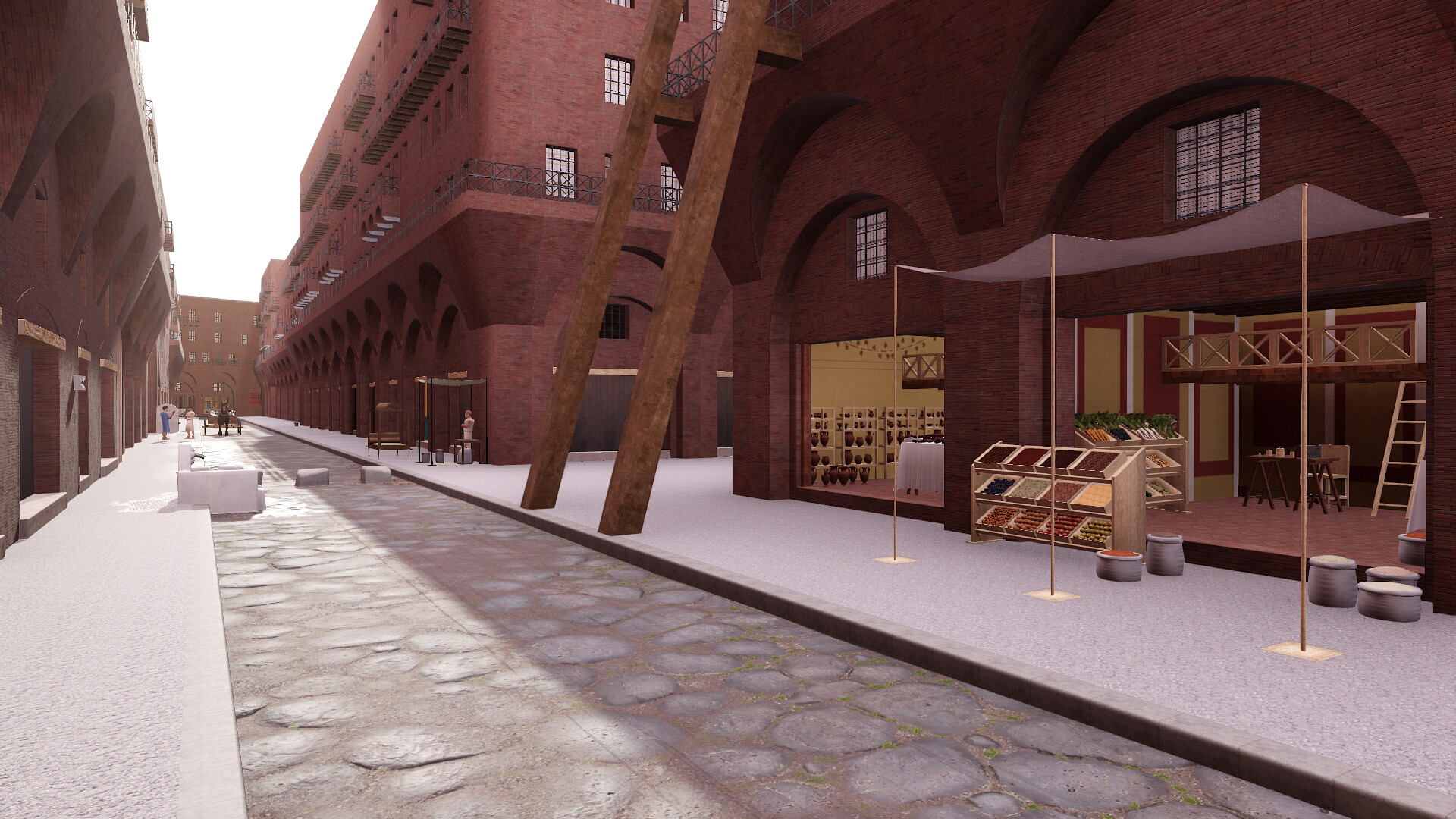 Rues de Rome : Image de restitution virtuelle.