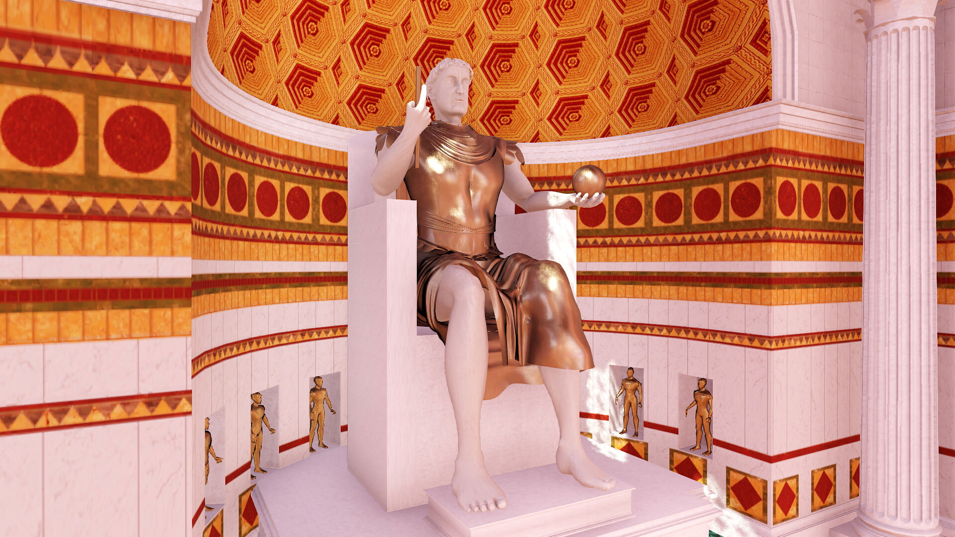 Statue de la Basilique de Constantin : Image de restitution virtuelle.