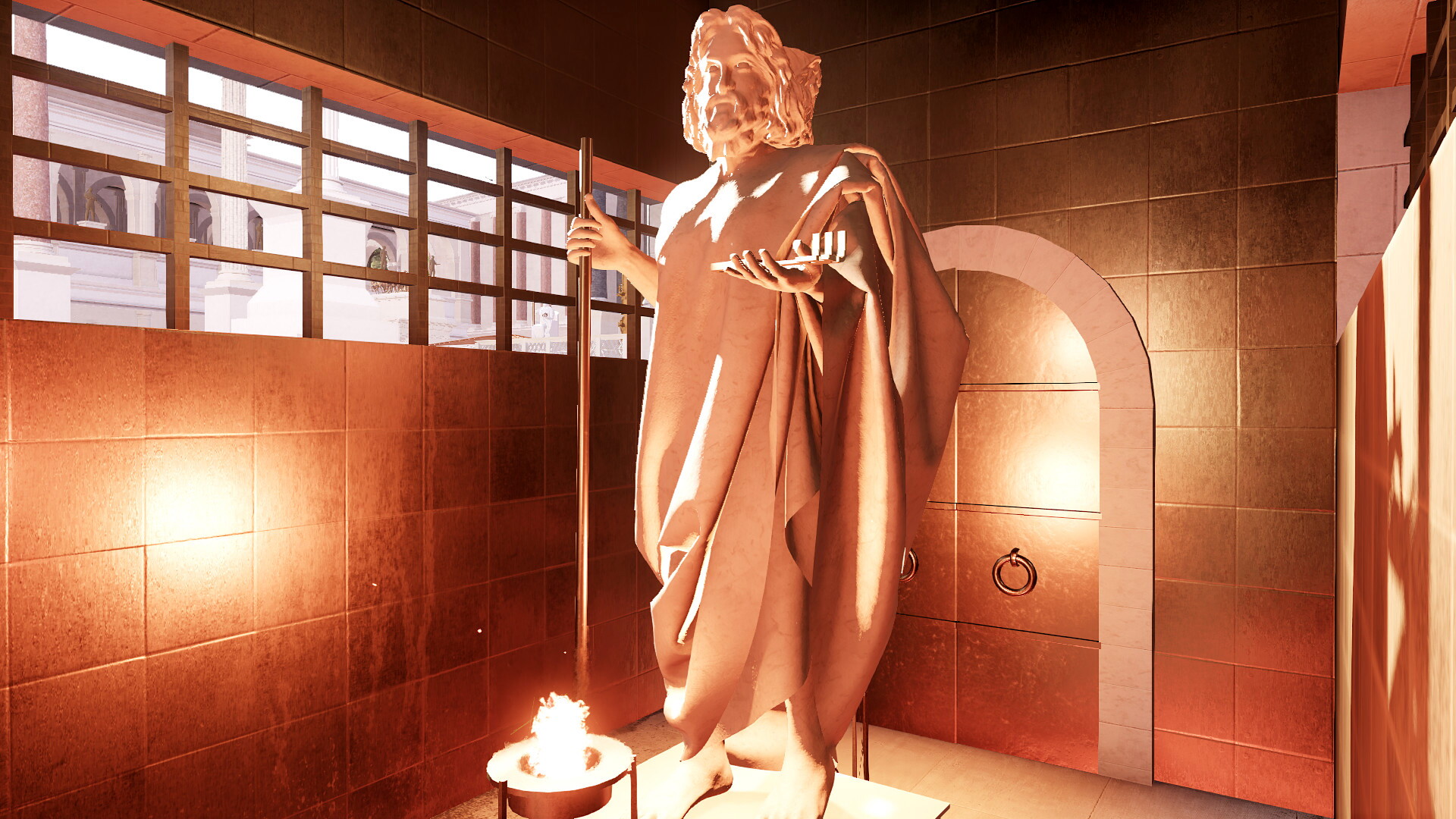 Statue de Janus (temple de Janus Geminus) : Image de restitution virtuelle.