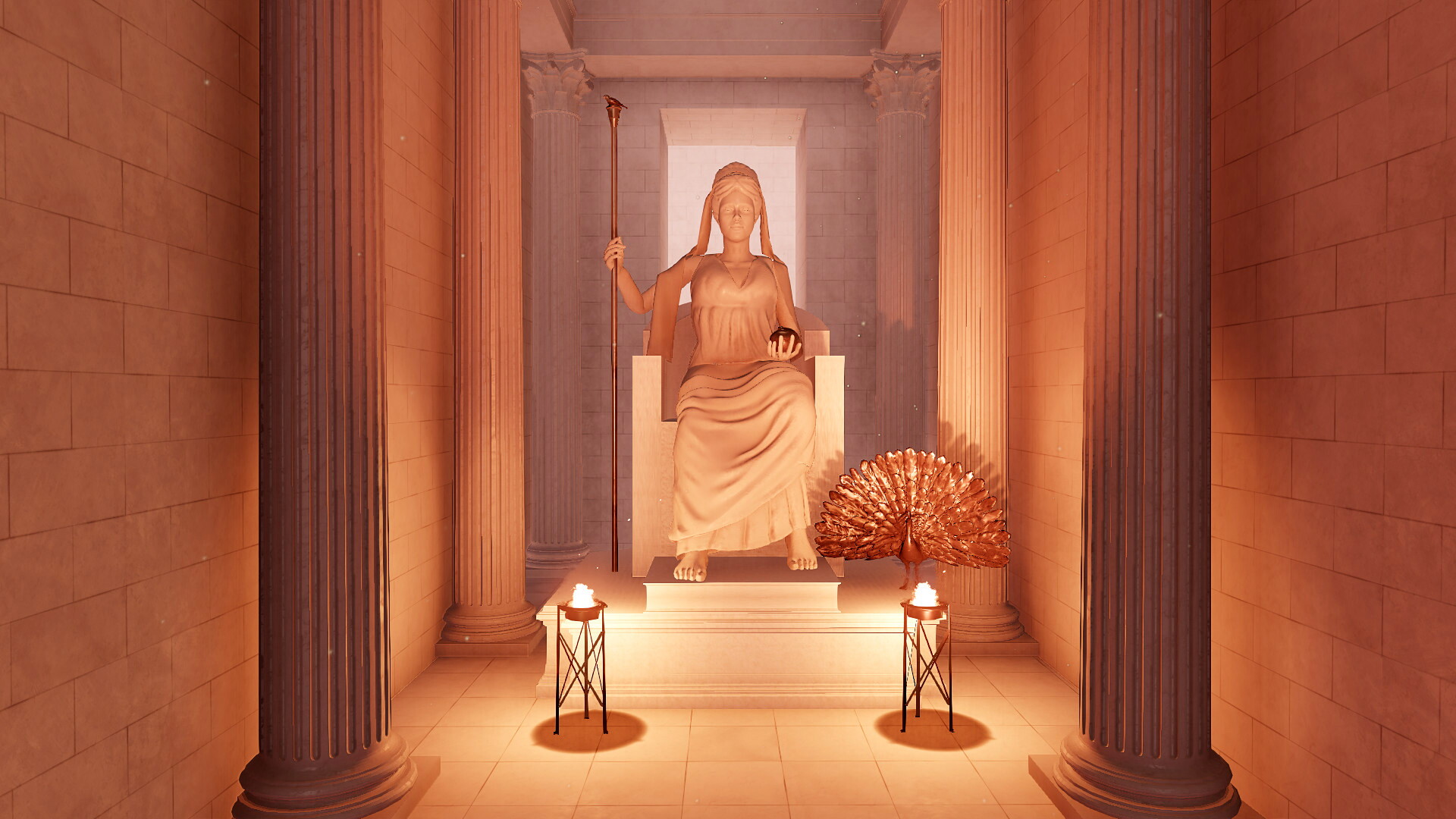 Statue de Junon (temple de Jupiter Capitolin) : Image de restitution virtuelle.