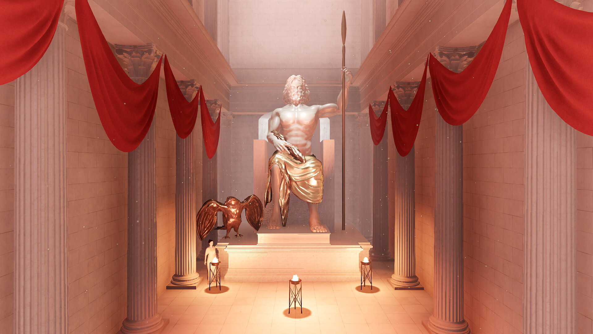 Statue de Jupiter (temple de Jupiter Capitolin) : Image de restitution virtuelle.