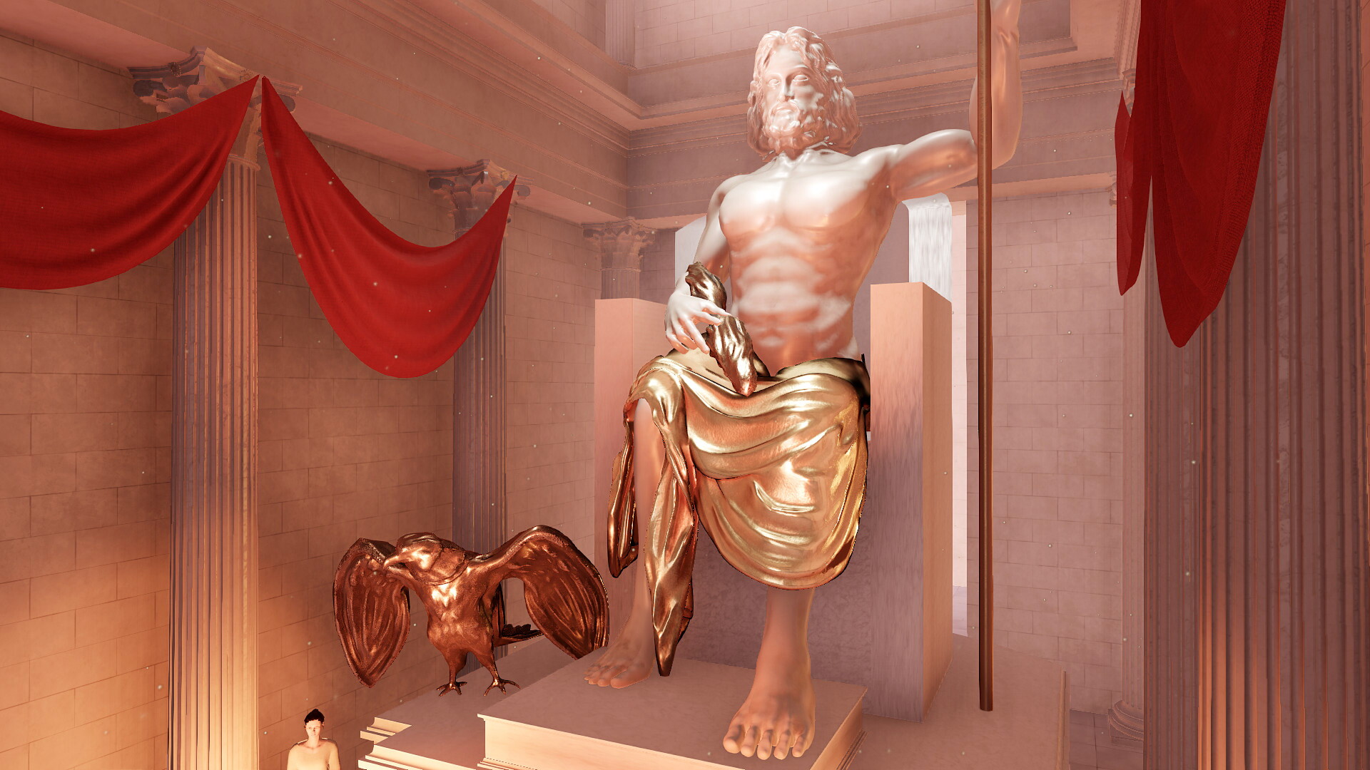 Statue de Jupiter (temple de Jupiter Capitolin) : Image de restitution virtuelle.